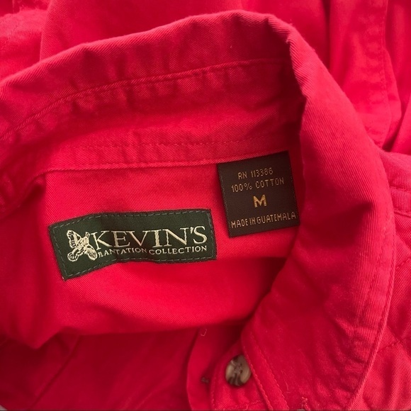 KEVINS PLANTATION COLLECTION Men’s Red Quilted Button Down Shirt Jacket medium - Picture 4 of 4